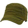 100% Cotton Light Summer Cool Military Cadet Castro Distress Hat Cap Olive 57cm