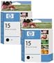 HP No. 15 Black Ink Cartridge Twin Pack (C6615DN)