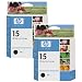 HP No. 15 Black Ink Cartridge Twin Pack (C6615DN)