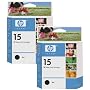 HP No. 15 Black Ink Cartridge Twin Pack (C6615DN)