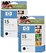 HP No. 15 Black Ink Cartridge Twin Pack (C6615DN)