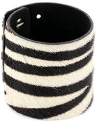 Streets Ahead 2.5" Italian Hair Calf Cuff Bracelet with Zebra Print