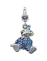 Sterling Silver Enamel Clown Charm Dangle