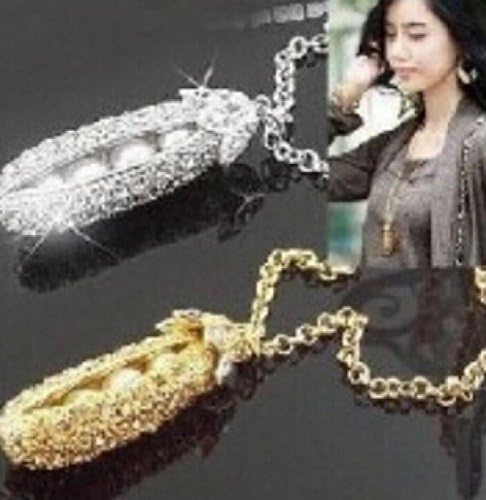 Decoration day Hot Sale New Design Luxury Pearl Pea Gold/Silver Necklaces Pendants Full Crystal Insert Vintage Necklaces For Women Jewelry