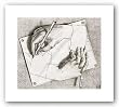 Drawing Hands by M.C. Escher 7.75"x9.25" Art Print Poster