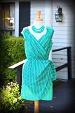 Karlie Adorable Blue Print V-Neck Bird Print Wrap Dress - Elastic at Waist