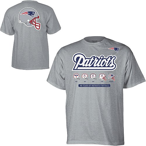 Reebok New England Patriots Helmet History T-Shirt