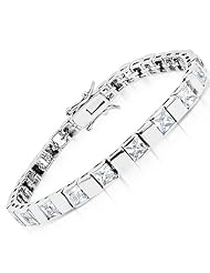 C.Z. Princes Cut (.925) Sterling Silver Bracelet