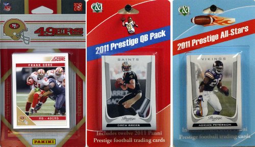 NFL San Francisco 49ers Licensed 2011 Score Team Set with Twelve Card 2011 Prestige All-Star and Quarterback Set