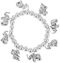 Silvertone Elephant Charm Stretch Bracelet