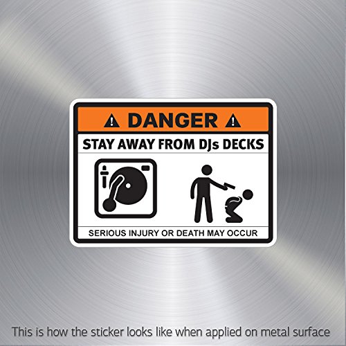 Decor Decal Danger Funny Stay Away From Djs Decks waterproof Games Specialt (24 X 17.2 In)