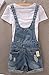 Difyou Women's Plus Pocket Denim Jeans Overall Shorts Jumpsuit Blue