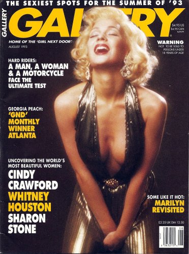 Gallery Magazine August 1993 Marilyn Monroe, Cindy Crawford, Whitney Huston, Sharon Stone