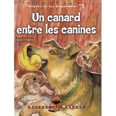 Un canard entre les canines