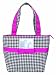 Lady Jayne Ltd. Insulated Lunch Tote, Black And White Hounds Tooth With Pink Accent