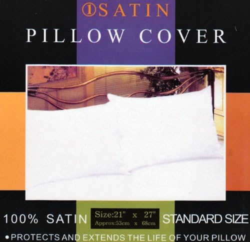 Satin Standard Size Pillowcase Cover 2 pc. - Dark Beige / Cream Color by Liquidations Center