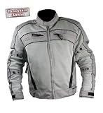 Xelement Silver and White Igniter Cordura Motorcycle Jacket