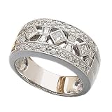 14K White Gold Trendy Diamond Anniversary Band