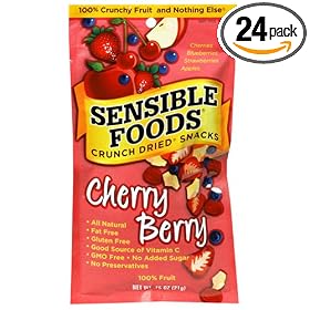 Sensible Foods Crunch Dried Snacks, Cherry Berry, 0.75-Ounce Pouches (Pack of... by Sensible Foods