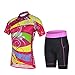 Baleaf Women's Short Sleeve Cycling Jersey 3D Padded and Shorts Kit