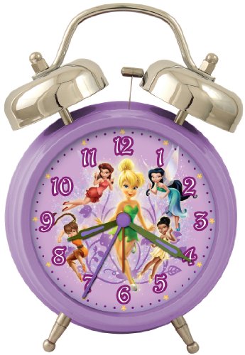 Disney Fairies DC94676 Quartz Clock (Purple/Silver)