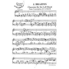 Brahms Chaconne for the Left Hand (J.S. Bach): Instantly download and print sheet music