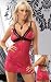 Lace Nightdress G-String Fuchsia/Black Lg - Sexy Wear and Lingerie