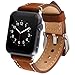 Apple Watch Band,IWatch Band Premium Vintage Crazy Horse Genuine Leather Replacement Watchband with Stainless Metal Clasp for All Apple Watch Sport Edition (38mm Brown)