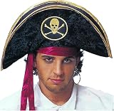 Caribbean Pirate Hat with Skull Crossbones and Headband