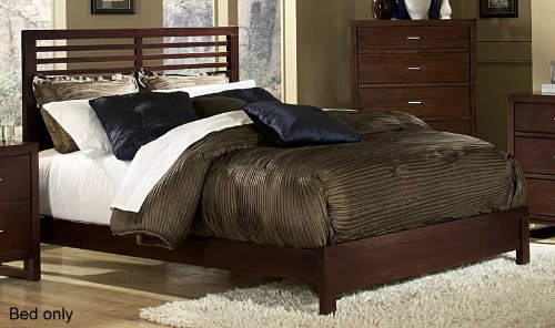 King Size Bed Slat Design in Cherry Finish