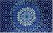 Dark Blue Sanganeer Print Indian Bedspread, Twin Size