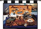 Mabel Stowaway - Artist: Charles Wysocki - Fabric Size: 34.00 by 26.00 inches Wall Tapestry with hanging rods and tassels included