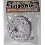 Buy 50 FT Telephone Extension Cord Phone Cable Foot White !