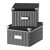 DVD Storage Boxes White and Black - Pack of 4