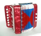 JUNIOR MINIATURE DIATONIC MELODEON KIDS BEGINNERS ACCORDION IN RED