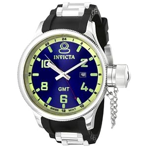 Invicta Men’s 6610 Signature Collection Russian Diver GMT Black Rubber Watch