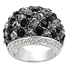 Tressa Silvertone Black, Grey, and White Cubic Zirconia Dome Ring