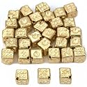Dice Cube Beads Gold Plated Beading 6mm Approx 30Pcs