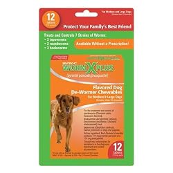 Sentry HC WormX Plus Dog Dewormer (Round/Hook/Tapeworm), Large Dog,12-Count
