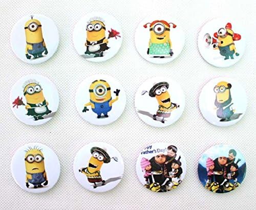 Minions Badge Button Pin Set of 12 Randomly Chosen