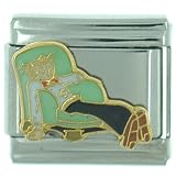 Pugster Enamel Paint Blondie Dagwood Stainless Steel And Licensed Italian Charm Link