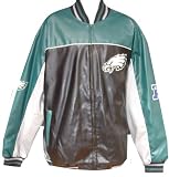 Philadelphia Eagles Pleather Varsity Jacket with Knit Collar