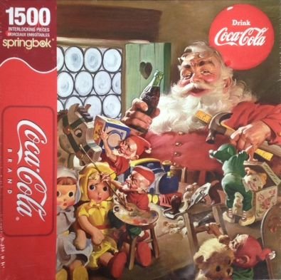 Detail image Springbok 1500 Piece Santa's Workshop Drink Coca Cola Jigsaw Puzzle