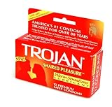 Trojan Shared Pleasure Warm Sensations Condoms Vibrating Ring, 13-Count