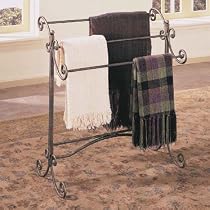 Garden District Bronze/Gold Scroll Blanket Rack