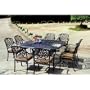 Darlee Elisabeth Outdoor Patio Dining Set With Cushions - 64 Inch Square - Antique Bronze