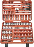 Famex Werkzeug 526-21 Mechaniker Steckschlüsselsatz mit Gelenk- und Feinzahnknarre, 1/2