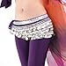 BellyLady Belly Dance Hip Scarf, Multi-Row Silver Coin Dance Skirt