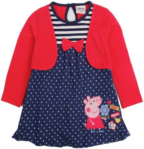 Retail Peppa Pig Dress Printed Lovely Cartoon Animal Embroidery Dress