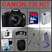 Canon EOS Rebel T3i 18MP Digital Camera with EF-S 18-55mm IS II Lens + 4GB Memory Card + Spare Extended Life Li-Ion Battery + Carrying Case + USB SD Card Reader + Flexible Table Top Tripod + LCD Screen / Lens Cleaning Kit + LCD Protectors + Memory Card Storage Wallet Accessory Kit